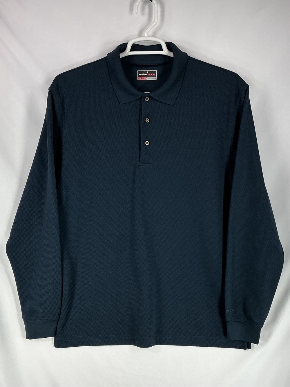 Grand Slam Performance Long Sleeve Polo Shirt XL Navy Blue Performance Golf Top